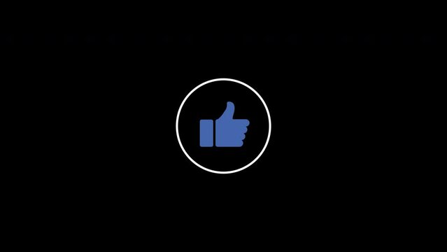 The animated reveal of a social media-like icon with mouse clicks and accents. Isolated on black background.