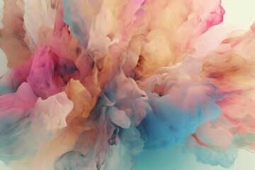 A colorful abstract design with a mix of pastel and soft tones and hues inspired by watercolor painting, Generative AI