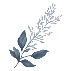 Flower and leaves watercolor art