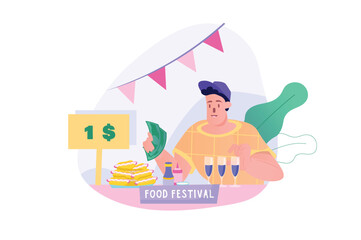 Concept food festival with people