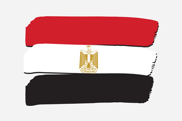 Egypt Flag with colored hand drawn lines in Vector Format