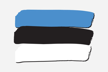 Estonia Flag with colored hand drawn lines in Vector Format