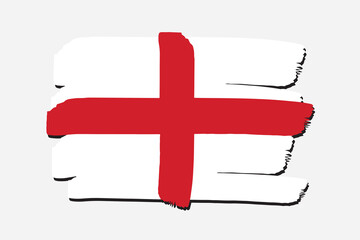 England Flag with colored hand drawn lines in Vector Format