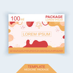 Pill packaging template. Medicine packaging layout. Vector illustration. 