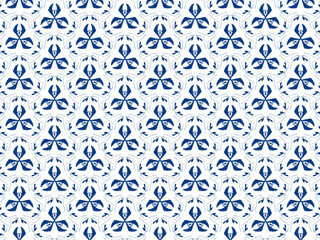 seamless pattern with blue flowers