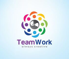 Teamwork logo. Creative People Logo. Business teamwork vector icon