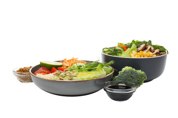 PNG, Concept of lunch, paper bowl with food, isolated on white background