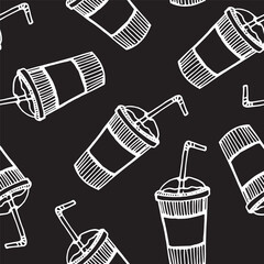 drawn cup pattern on black