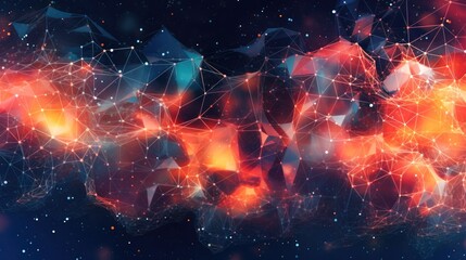 Abstract futuristic background with triangular geometry and dots Generative AI Illustration