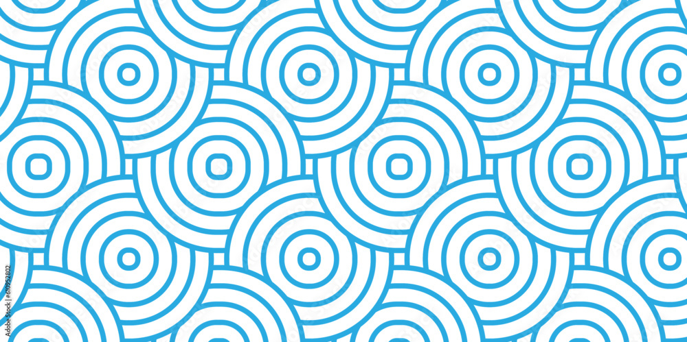 Poster seamless abstract blue pattern background with waves texture. circles with seamless pattern overlapp