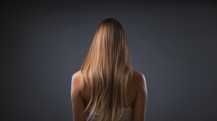 Obraz premium A woman with long hair rear view created with generative AI technology