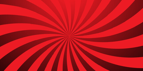 Red ray and sunburst background. used for cartoon banner. top view.