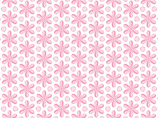 seamless pattern with pink flowers