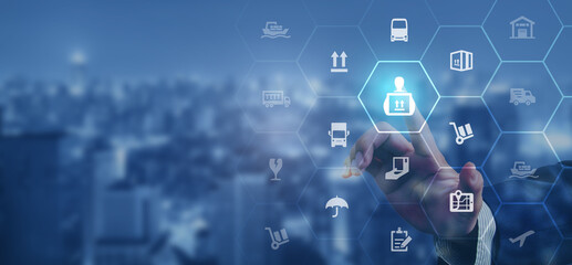 Logistic management concept. The complex process of planning, organizing and controlling resources to meet the needs of customers. The efficient flow and storage of goods, services.	