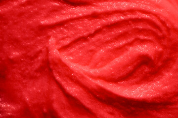 Berry yoghurt ice cream. Smoothies from fresh fruits and berries. Ice cream texture. Delicious sweet dessert close-up as a background.