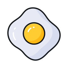 A beautifully designed vector of fried egg in trendy style, ready to use icon