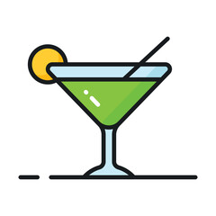 A glass of fresh drink with piece of lemon showing concept icon of summer drink