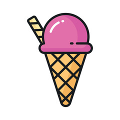 Fototapeta na wymiar Ice cream cup in modern style, ready to use and download