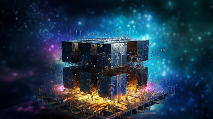 An artistically rendered representation of quantum computing, showcasing the potential of this revolutionary technology in solving complex problems Generative AI