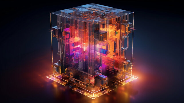 An artistically rendered representation of quantum computing, showcasing the potential of this revolutionary technology in solving complex problems Generative AI