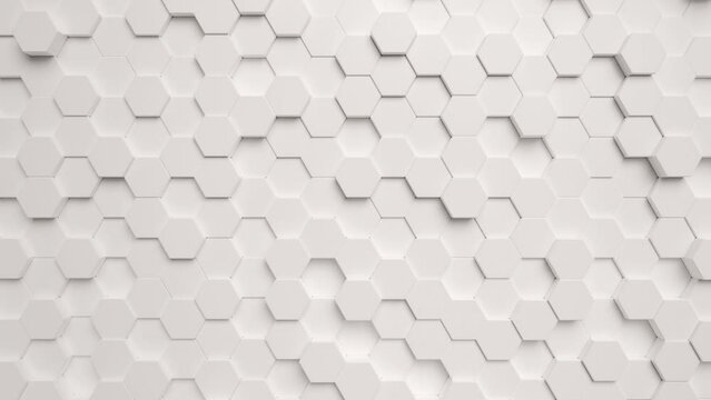 3d rendering of abstract white geometric background. Loop animation.
