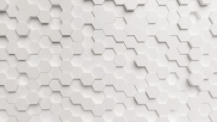 3d rendering of abstract white geometric background. 