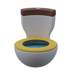3d rendered toilet with half egg shapes perfect for design project