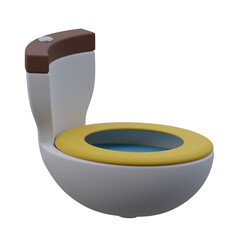 3d rendered toilet with half egg shapes perfect for design project