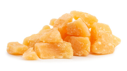 italian parmesan isolated cheese on white background.