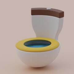 3d rendered toilet with half egg shapes perfect for design project