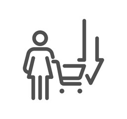 Fototapeta premium Shop management related icon outline and linear vector. 