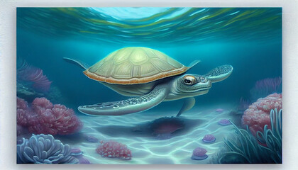 Generative AI green sea turtle