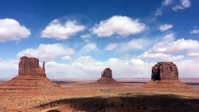 Time-lapse pf clouds in Monument Valley Arizona 