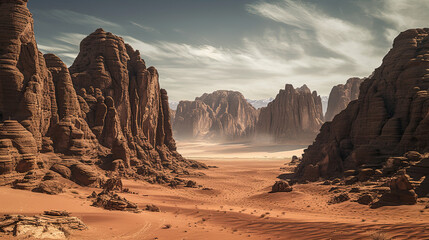 Naklejka premium Journey Through Time and History with Illustrations of Saudi Arabia by Generative AI