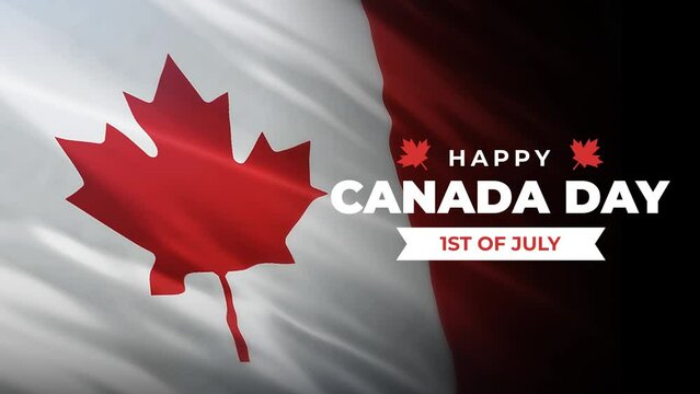 Happy Canada day Animation. Animated Happy Canada day with Canada flag. 1st of July celebration background