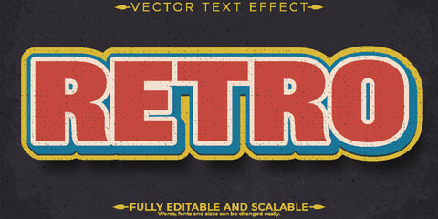Vintage editable text effect, retro and classic text style