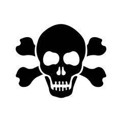 Crossbones and skull death flat vector icon for apps and games