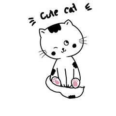 Cute cat animal design for print,cloth,fabric,coloring book and etc.