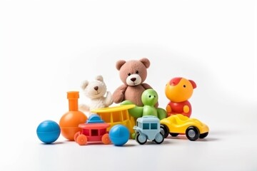 Children Toys Isolated on White Background Created with Generative AI