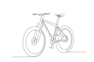 Vector continuous single line drawing of bicycle racer focus train her skill on the street road cyclist concept