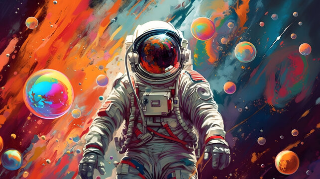 Beautiful Painting Of An Astronaut