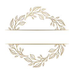 Floral wreath vector split monogram.