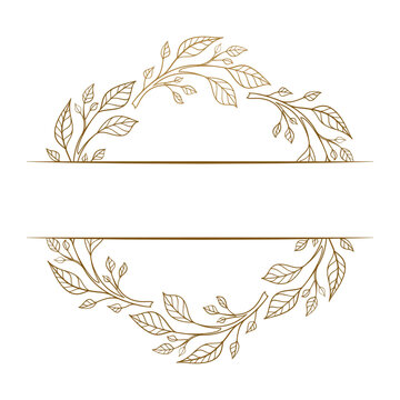 Floral wreath vector split monogram.