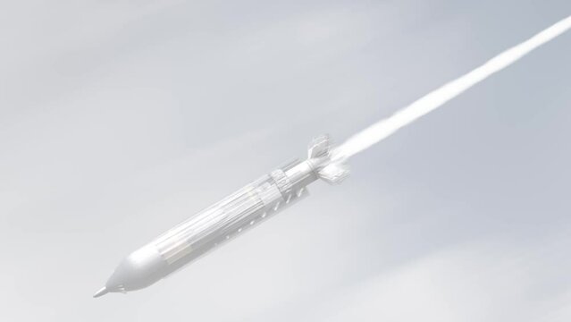 Hypersonic Missile fly in fast speed , Close up
Hypersonic missile flying above earth in an mach speed. Realistic view of a high-speed supersonic rocket
