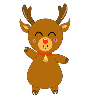 cute smiling cartoon reindeer