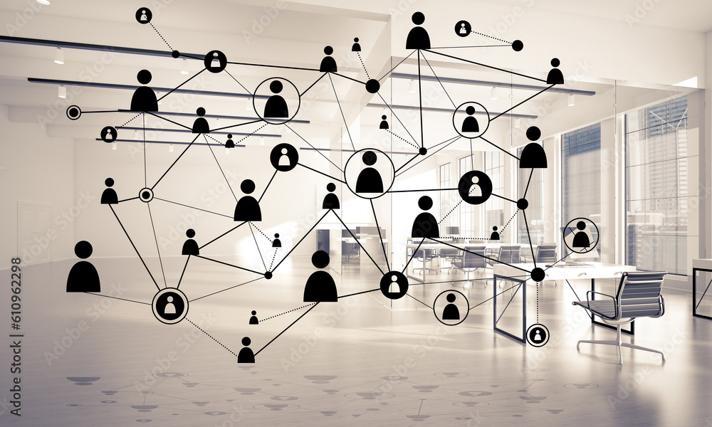 Poster networking and wireless connection as concept for effective modern business