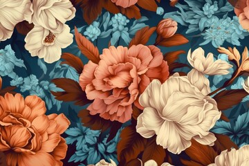 Charming Design of a Vintage Floral Illustration