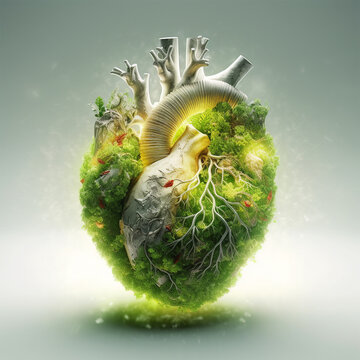 Nature human heart made grass