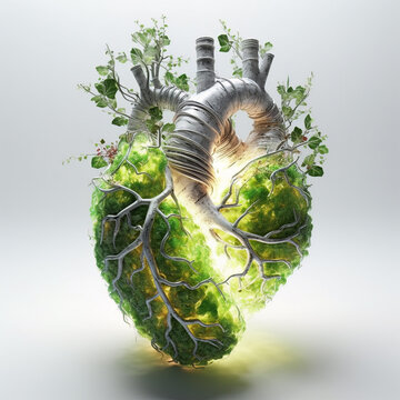 Nature human heart made of real nature