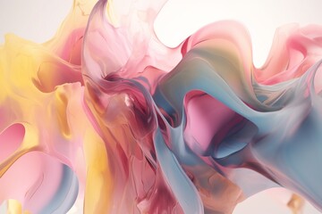 Obraz na płótnie Canvas A colorful abstract design with a mix of pastel and soft tones and hues inspired by watercolor painting, Generative AI
